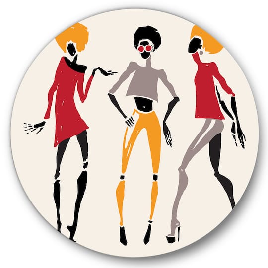 Designart - African American Women Silhouettes I - Modern Metal Circle Wall Art